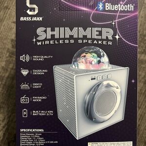 Silver Portable Bluetooth Speaker with LED Lights